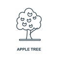 Apple Tree line icon. Monochrome simple Apple Tree outline icon for templates, web design and infographics Royalty Free Stock Photo