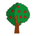 Apple tree plant isolated icon Royalty Free Stock Photo