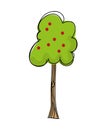 apple tree silhouette isolated icon design Royalty Free Stock Photo