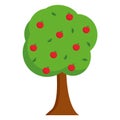 Apple tree simplified vector illustration. Royalty Free Stock Photo