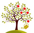 Apple tree in two seasons Royalty Free Stock Photo