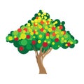 Apple tree. Vector illustration on white Royalty Free Stock Photo