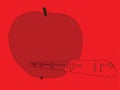 Red apple tunnel and train Royalty Free Stock Photo