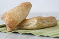 Apple turnover on a green tea towel Royalty Free Stock Photo