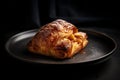 Apple turnover with a touch of cinnamon, chaussons aux pommes, classic French puff pastry, Generative AI