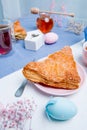 Apple turnovers with Easter egg decoration Royalty Free Stock Photo
