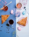 Apple turnovers with Easter egg decoration Royalty Free Stock Photo