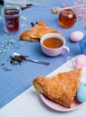 Apple turnovers with Easter egg decoration Royalty Free Stock Photo