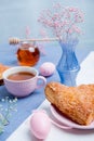 Apple turnovers with Easter egg decoration Royalty Free Stock Photo