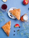 Apple turnovers with tea Royalty Free Stock Photo