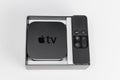 Apple TV with remote control Royalty Free Stock Photo
