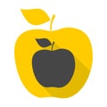 Apple - vector icon with long shadow Royalty Free Stock Photo