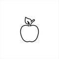 Apple vector icon. Simple black outline icon isolated on a white background. Logo illustration. Royalty Free Stock Photo