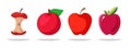 apple illustration. red apple core flat icon Royalty Free Stock Photo
