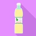 Apple vinegar bottle icon, flat style
