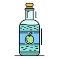 Apple vinegar icon color outline vector Royalty Free Stock Photo
