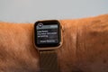 Apple watch series 6 showing system warning about low battery power