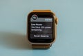 Apple watch series 6 showing system warning about low battery power