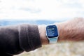 Apple Watch Series 6 during a walking tracking outdoor workout