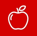 Apple white line icon vector