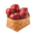Apple winter variety Red Chief in basket on a white background