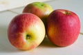 Apple on wooden board background