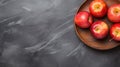 Innovative Design: Red Apples On Wooden Platter With Chalk Style