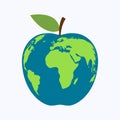 Apple world map on white background Royalty Free Stock Photo