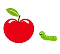Apple and worm Royalty Free Stock Photo