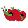 Apple worm cartoon.