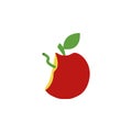 apple with a worm colored icon. Element of school icon for mobile concept and web apps. Detailed apple with a worm icon can be use Royalty Free Stock Photo