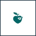 apple with worm icon. Royalty Free Stock Photo