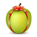Apple wrapped with Ribbon