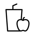 Applejuice vector  thin   line icon Royalty Free Stock Photo