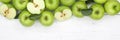 Apples apple fruit fruits banner green copyspace top view