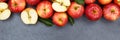 Apples apple fruit fruits slate copyspace banner red top view Royalty Free Stock Photo