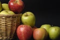 Apples,apples in a wicker bar, Royalty Free Stock Photo
