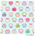 Apples background seamless pattern.