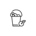 Apples basket line icon