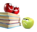 Apples and books Royalty Free Stock Photo