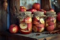 Apples cinnamons jar. Generate AI