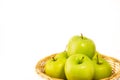 Apples in a fruit basket are good for a healthy diet in a white background Royalty Free Stock Photo