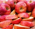 Apples fruit shining fresh red apple ripe juicyapples whole and sliced food fresh healthy hi-res closeup view image stock photo Royalty Free Stock Photo