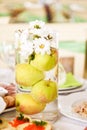 Apples in a glass bowl filled Royalty Free Stock Photo