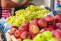 Apples and Grape at Street Market Royalty Free Stock Photo