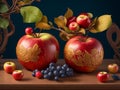 apples that have beautiful carvings