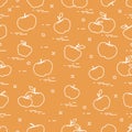 Apples juicy fruit. Seamless pattern.