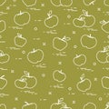 Apples juicy fruit. Seamless pattern.