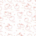 Apples juicy fruit. Seamless pattern.