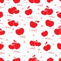Apples juicy fruit. Seamless pattern